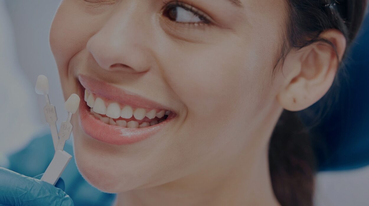 woman at the dentist smiling