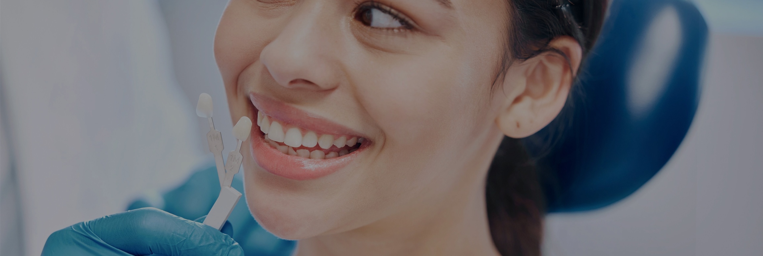 woman at the dentist smiling